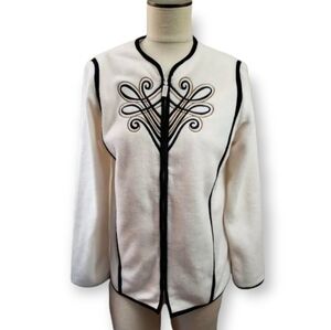Bob Mackie | XS fleece jacket embroidered design